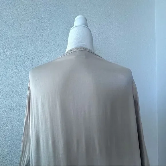 Carmen Mark Valvo Blouse Cream Tunic Long Sleeve Shirt SZ XL - Picture 8 of 13